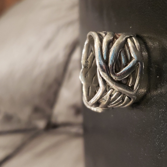 Silpada Coin Pearl Mermaid Ring with Sterling Silver Weave - Picture 4 of 6